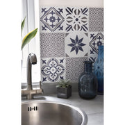 d-c-fix® Self Adhesive Wall Tile Lina Grey 15cm x 15cm / Pack Of 6