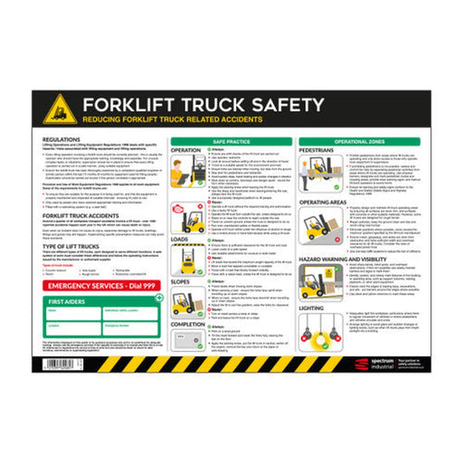 Safety Poster : Forklift Truck Safety : LAM 590 x 420mm - PVC Poster (594 x 420mm)
