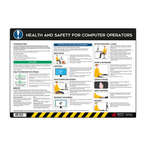 Safety Poster: Health & Safety for Computer Operators - PVC Poster (594 x 420mm)