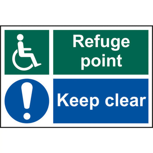 Refuge point keep clear 1.2mm Recyclable PP (300 x 200mm) - Min Order 2
