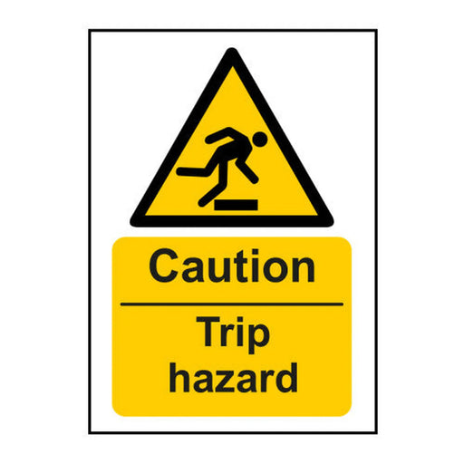 Caution Trip hazard 1.2mm Recyclable PP (297 x 420mm) - Min Order 2
