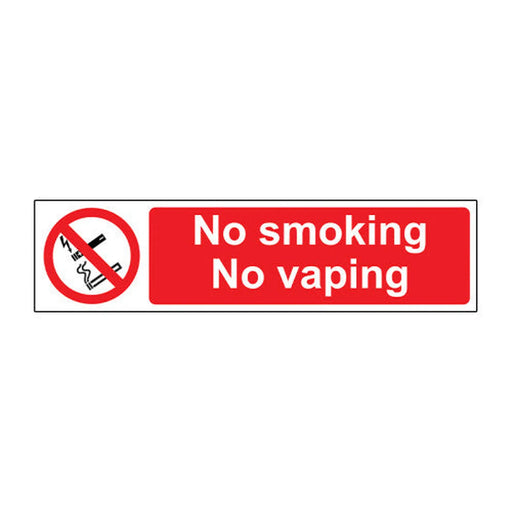 No Smoking, No Vaping - SAPP (200 x 50mm) - Min Order 4