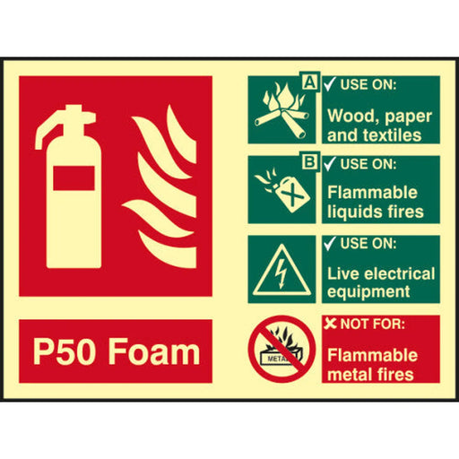 Fire Extinguisher composite - P50 Foam - PHS (200 x 150mm) - Min Order 2