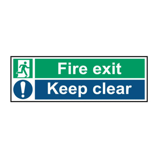 Fire exit keep clear - Self Adhesive PP (450 x 150mm) - Min Order 2