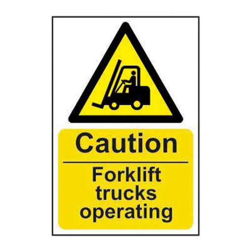 Caution fork lift trucks operating - Self Adhesive PP (400 x 600mm)