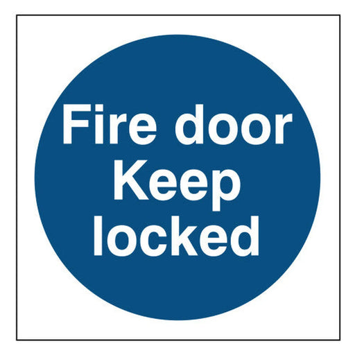 Fire door keep locked  - PP (100 x 100mm) - Min Order 6