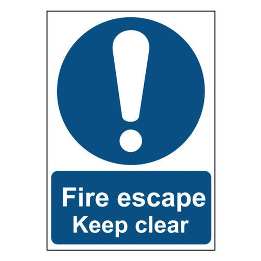 Fire escape Keep clear - PP (148 x 210mm) - Min Order 4