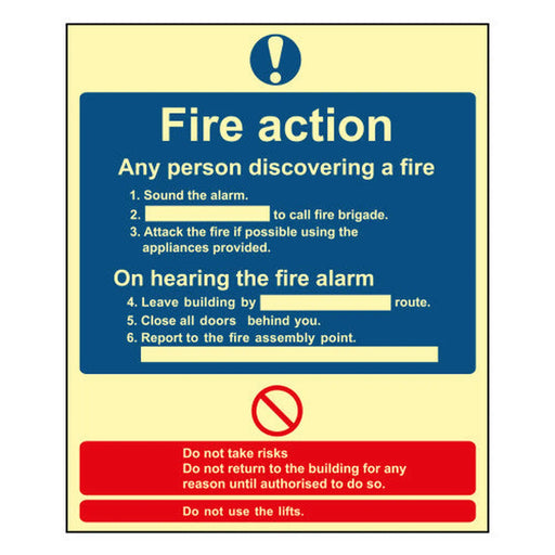 Fire action procedure - PHO (250 x 300mm)