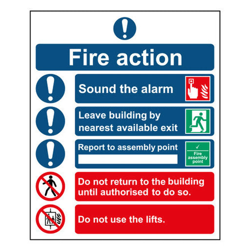 Fire action procedure - PP (250 x 300mm) - Min Order 2