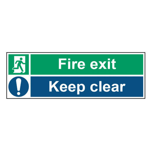 Fire exit Keep clear - PP (450 x 150mm) - Min Order 2