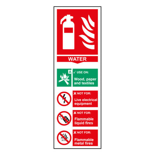 Fire extinguisher composite - Water - PP (100 x 300mm) - Min Order 4