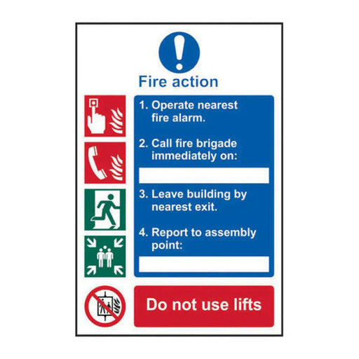 Fire action 1.2mm Recyclable PP (148 x 210mm) - Min Order 4