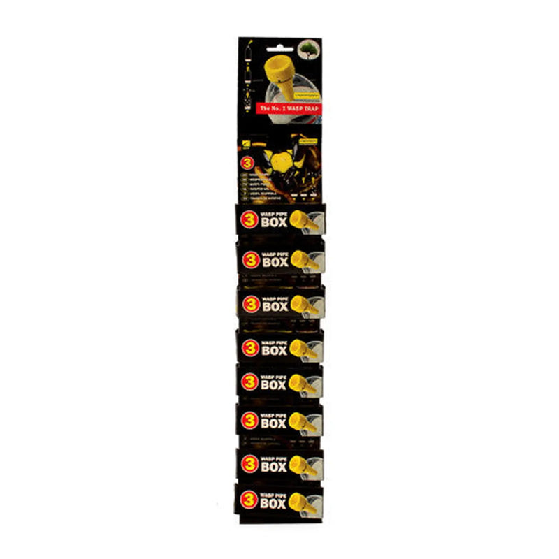 The Trap Company Wasp Pipe Bottle Trap Pack of 3 Clip Strip - Pack of 8