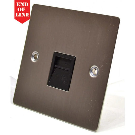 Satin Chrome Flat Plate Secondary Phone Socket - Pack of 5