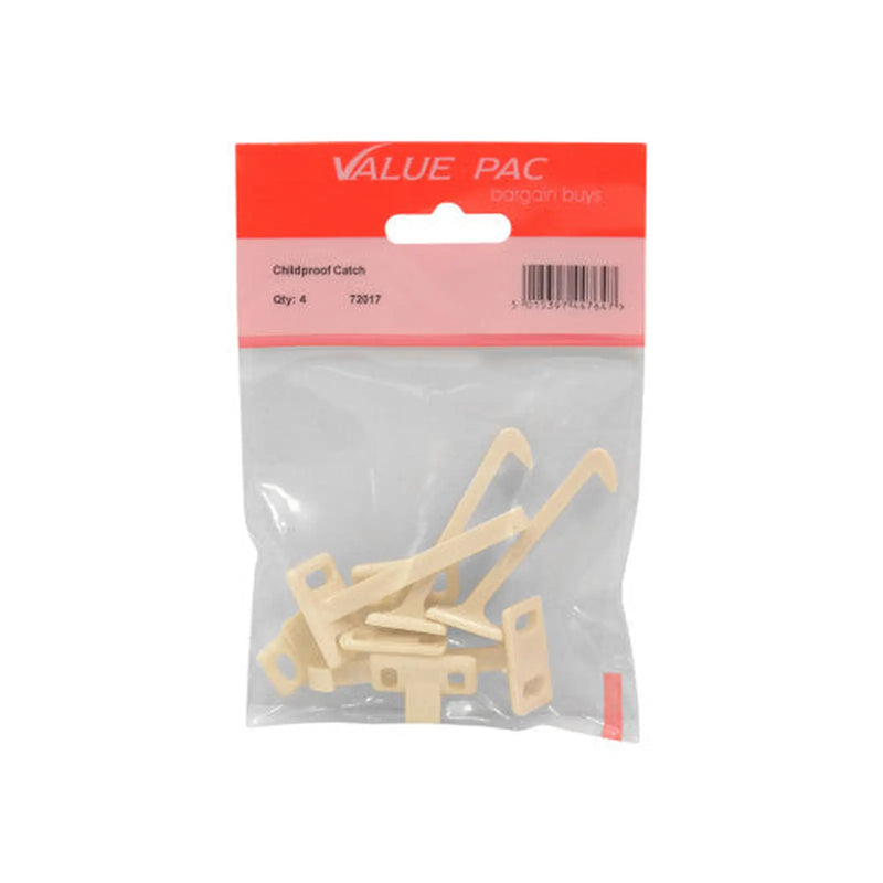 60mm White Plastic Kiddiguard Catch - Pack of 10