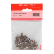 7mm Brown Round Cable Clips - Pack of 10