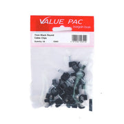 7mm Black Round Cable Clips - Pack of 10