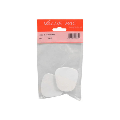 White Plastic Childsafe Socket Insert - Pack of 10