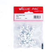 6mm White Cable Clip - Pack of 10