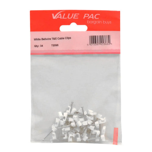 Bellwire T+E White Cable Clip - Pack of 10