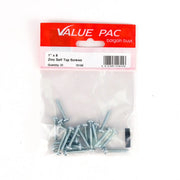 1" x 8 ZP Pan Head Self Tapping Screws 22pk - Pack of 10