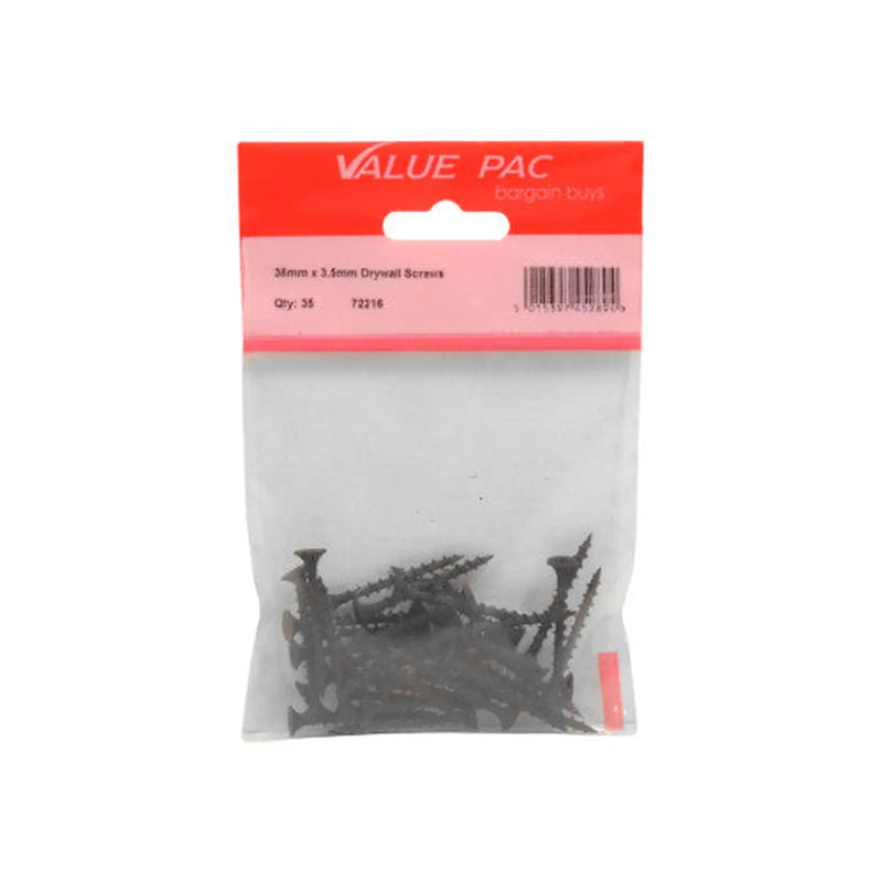 38mm x 3.5mm Drywall Screws (Pack of 30) - Pack of 10