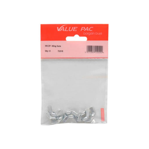 M6 ZP Wing Nuts (Pack of 6) - Pack of 10