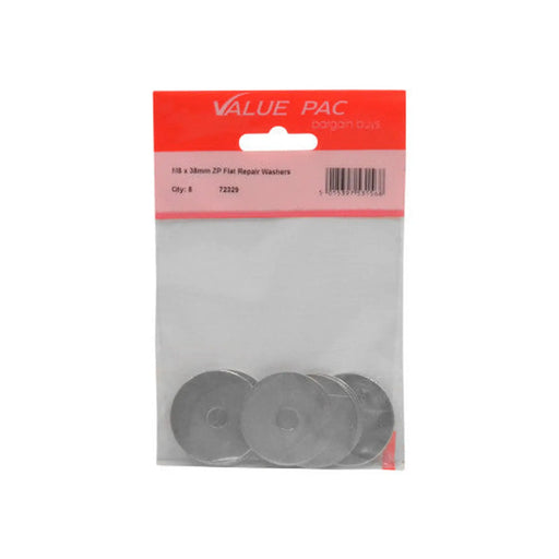 M8 x 38mm ZP Flat Repair Washers 8pk - Pack of 10