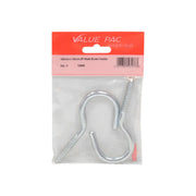 100mm x 18mm ZP Steel Screw Hooks 2pk - Pack of 10
