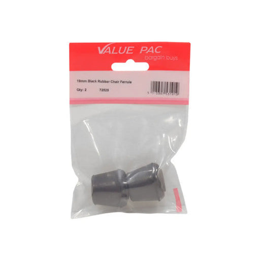 19mm Black Rubber Chair Ferrule 2pk - Pack of 10