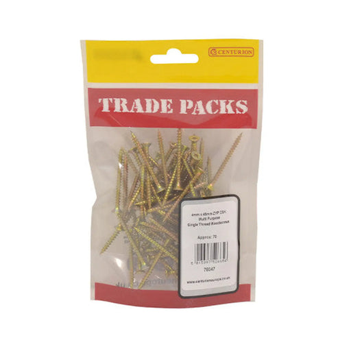 Pozi Multi Purpose Countersunk Woodscrews - Zinc Yellow Passivated - Pack of 5