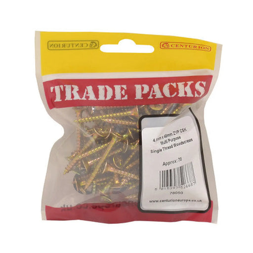 Pozi Multi Purpose Countersunk Woodscrews - Zinc Yellow Passivated - Pack of 5