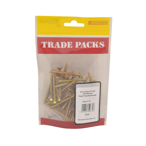 Pozi Multi Purpose Countersunk Woodscrews - Zinc Yellow Passivated - Pack of 5