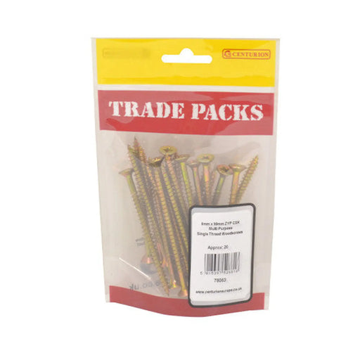 Pozi Multi Purpose Countersunk Woodscrews - Zinc Yellow Passivated - Pack of 5
