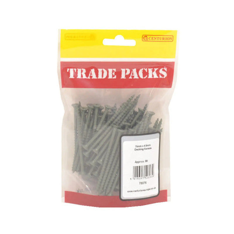 Timber Decking Screws - Green - 75mm x 4.5mm - (80 PK) - Pack of 5