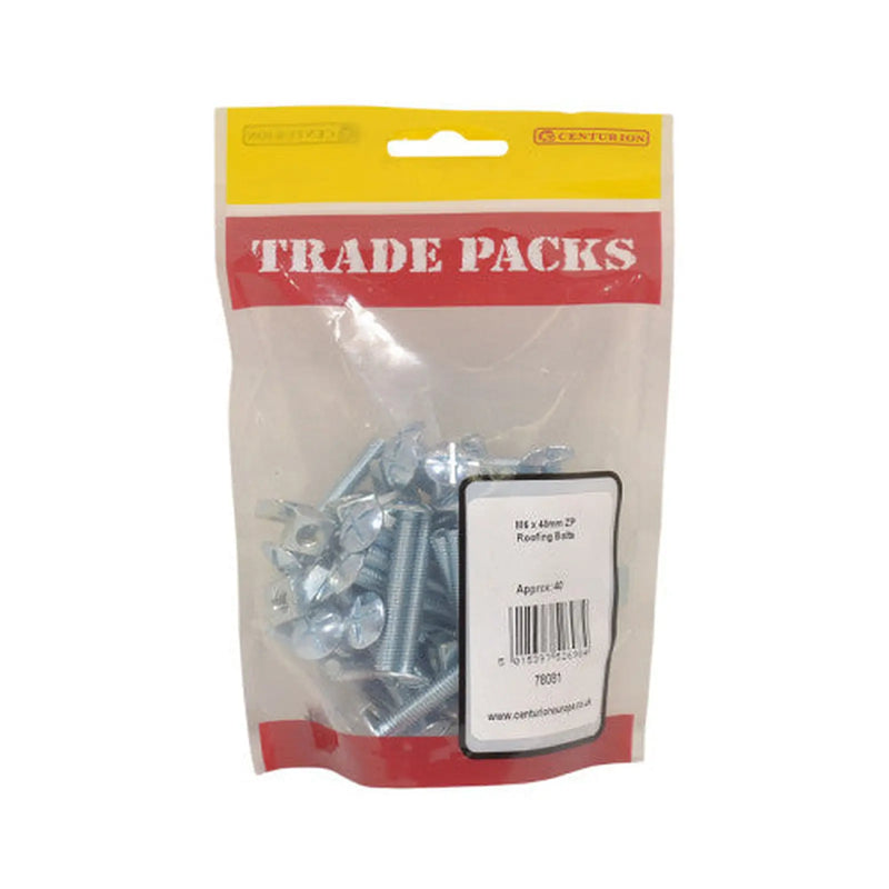 Roofing Bolts - Zinc Plated - M6 x 40mm - (40 PK) - Pack of 5