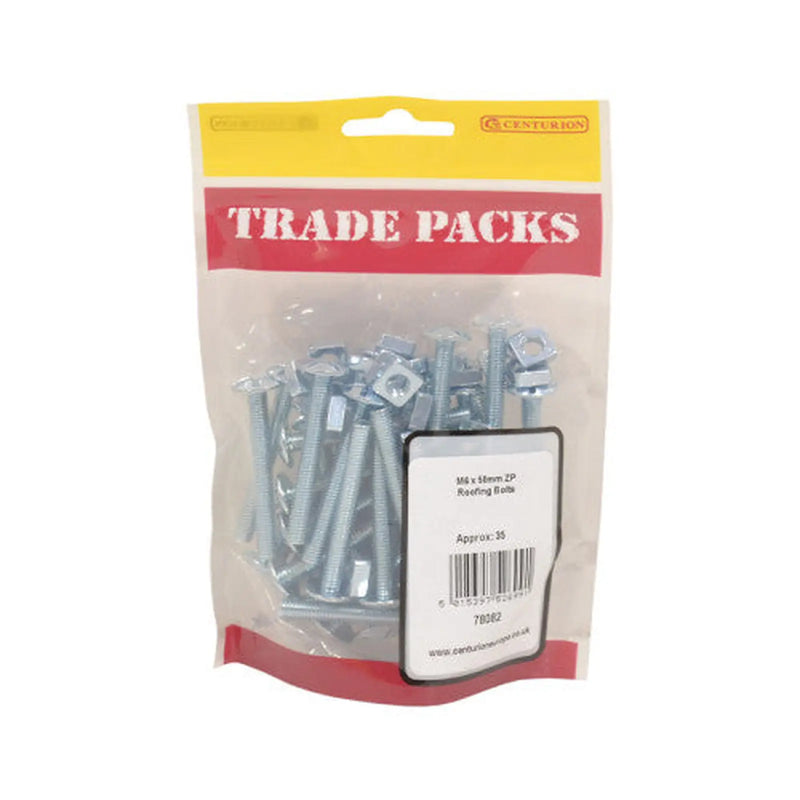Roofing Bolts - Zinc Plated - M6 x 50mm - (35 PK) - Pack of 5