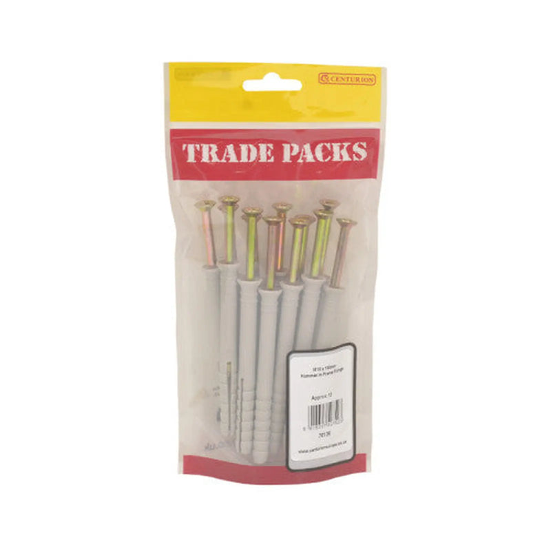 Hammer In Frame Fixings - Zinc Plated - M10 x 100mm - (12 PK) - Pack of 5