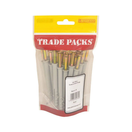 Screw In Frame Fixings - Zinc Plated - M8 x 80mm - (25 PK) - Pack of 5