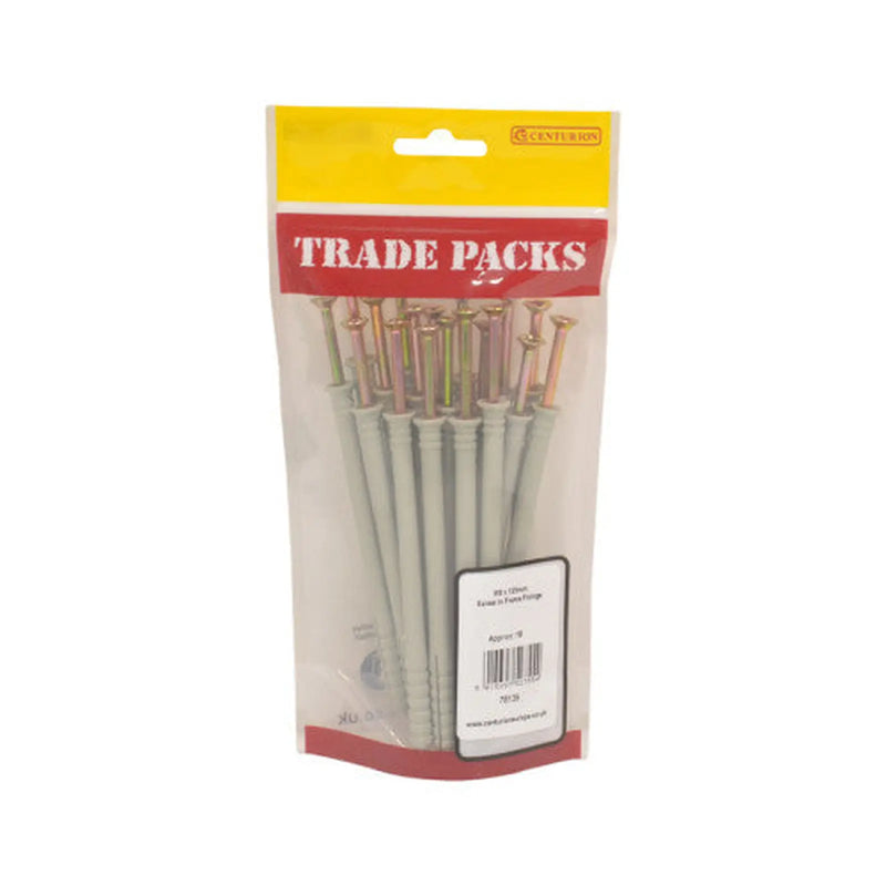 Screw In Frame Fixings - Zinc Plated - M8 x 120mm - (18 PK) - Pack of 5
