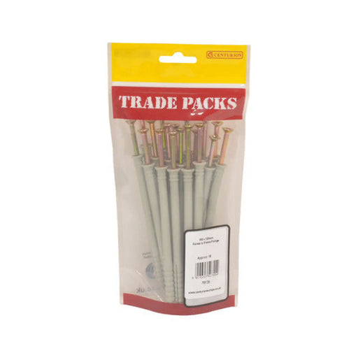 Screw In Frame Fixings - Zinc Plated - M8 x 120mm - (18 PK) - Pack of 5