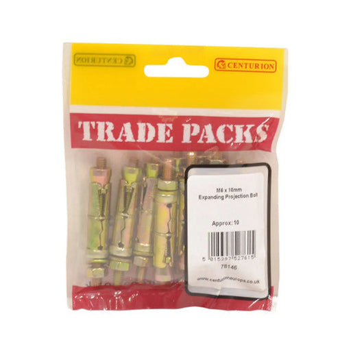 Expanding Projection Bolt - Zinc Plated - M6 x 10mm - (10 PK) - Pack of 5