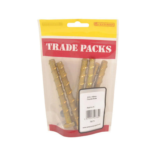Thunder Bolts - Zinc Yellow Passivated - M10 x 100mm - (6 PK) - Pack of 5