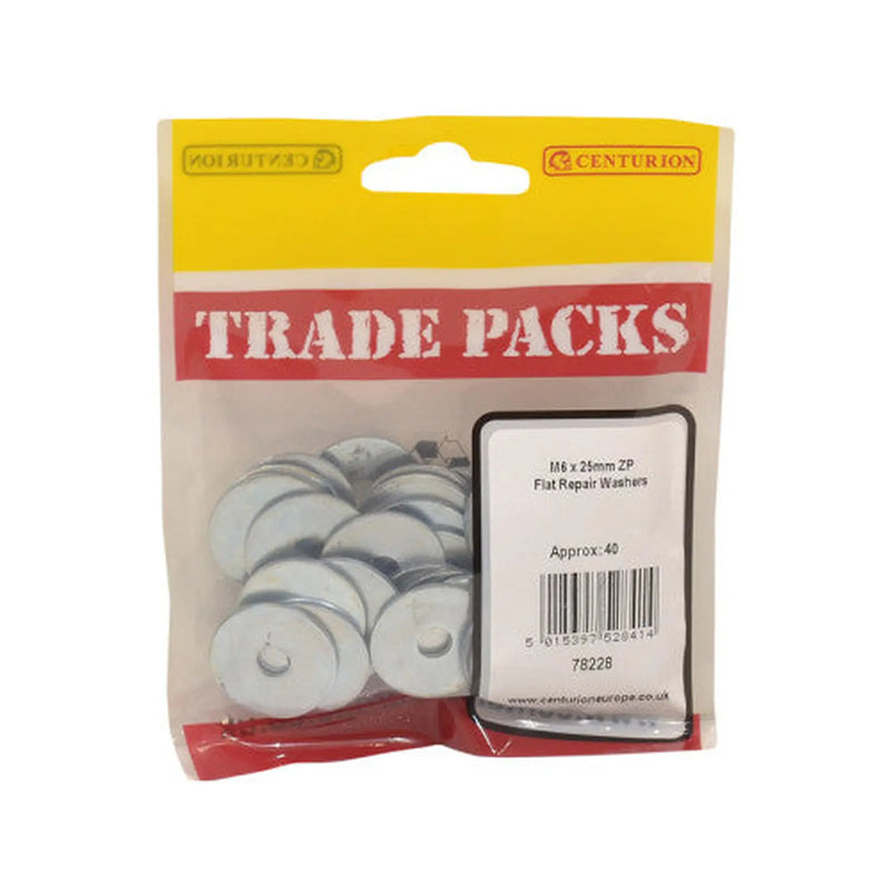 Flat Repair Washers - Zinc Plated - M6 x 25mm - (40 PK) - Pack of 5