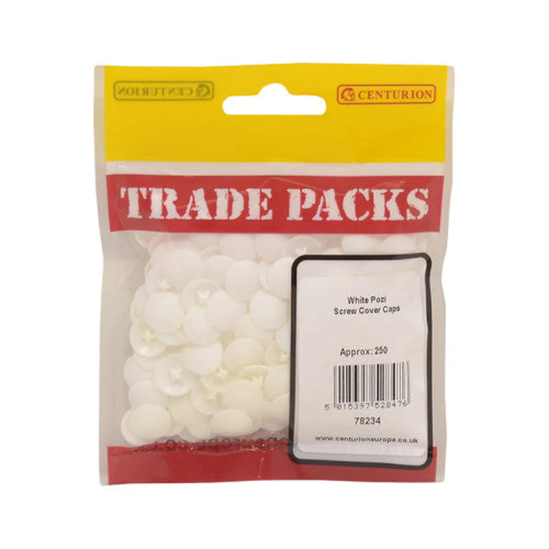 Pozi Screw Cover Caps - White - 6-8 Gauge Screw - (250 PK) - Pack of 5