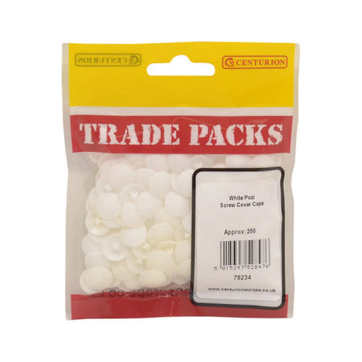 Pozi Screw Cover Caps - White - 6-8 Gauge Screw - (250 PK) - Pack of 5