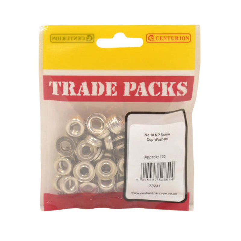 Screw Cup Washers - Nickel Plated - No 10 - (100 PK) - Pack of 5