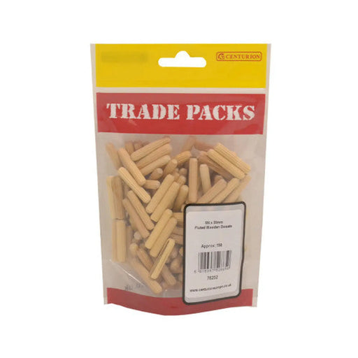 Fluted Wooden Dowels - M6 x 30mm - (150 PK) - Pack of 5