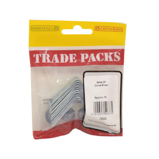 Corner Brace - Zinc Plated - 38mm - (10 PK) - Pack of 5