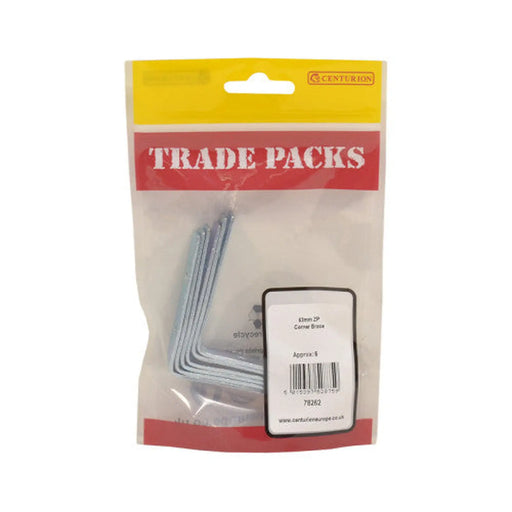 Corner Brace - Zinc Plated - 63mm - (6 PK) - Pack of 5